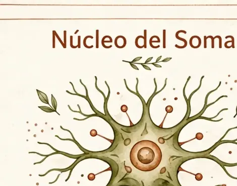 Núcleo orgánico con ramas y puntos de energía